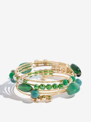 Westside Accessories Green Charm Coil Bracelet