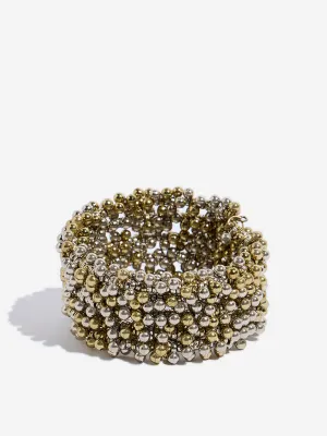 Westside Accessories Silver Dual Tone Coil Bracelet