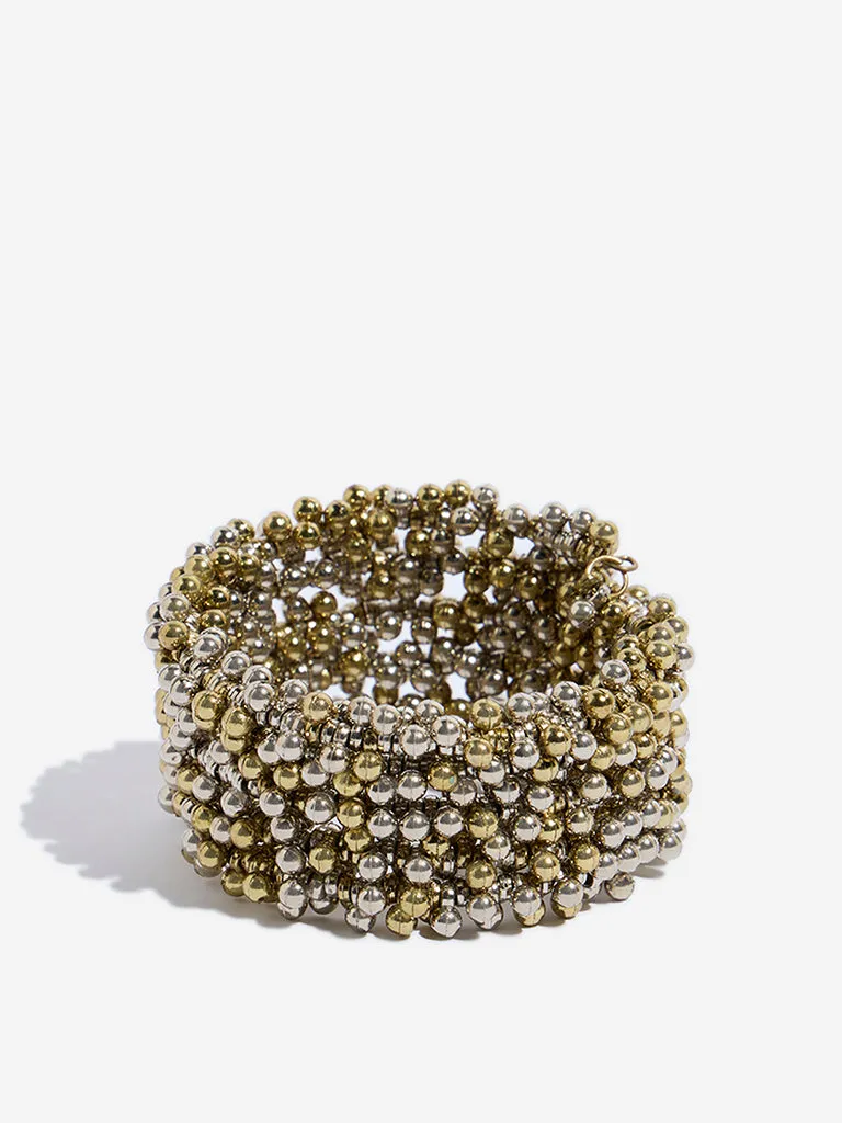 Westside Accessories Silver Dual Tone Coil Bracelet