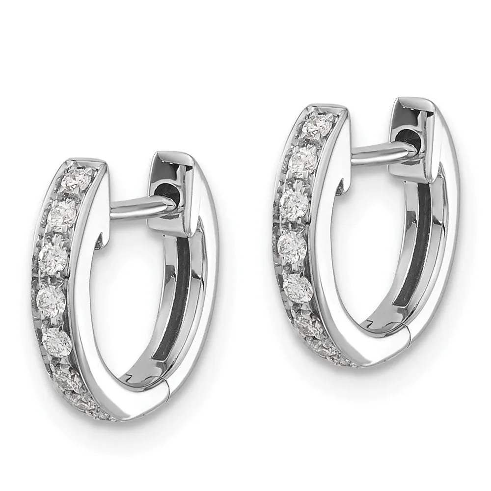 White Gold Diamond Hinged Hoop Earrings - Model EM5348-016-WA