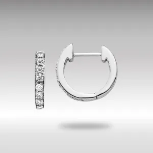 White Gold Diamond Hinged Hoop Earrings - Model EM5348-016-WA