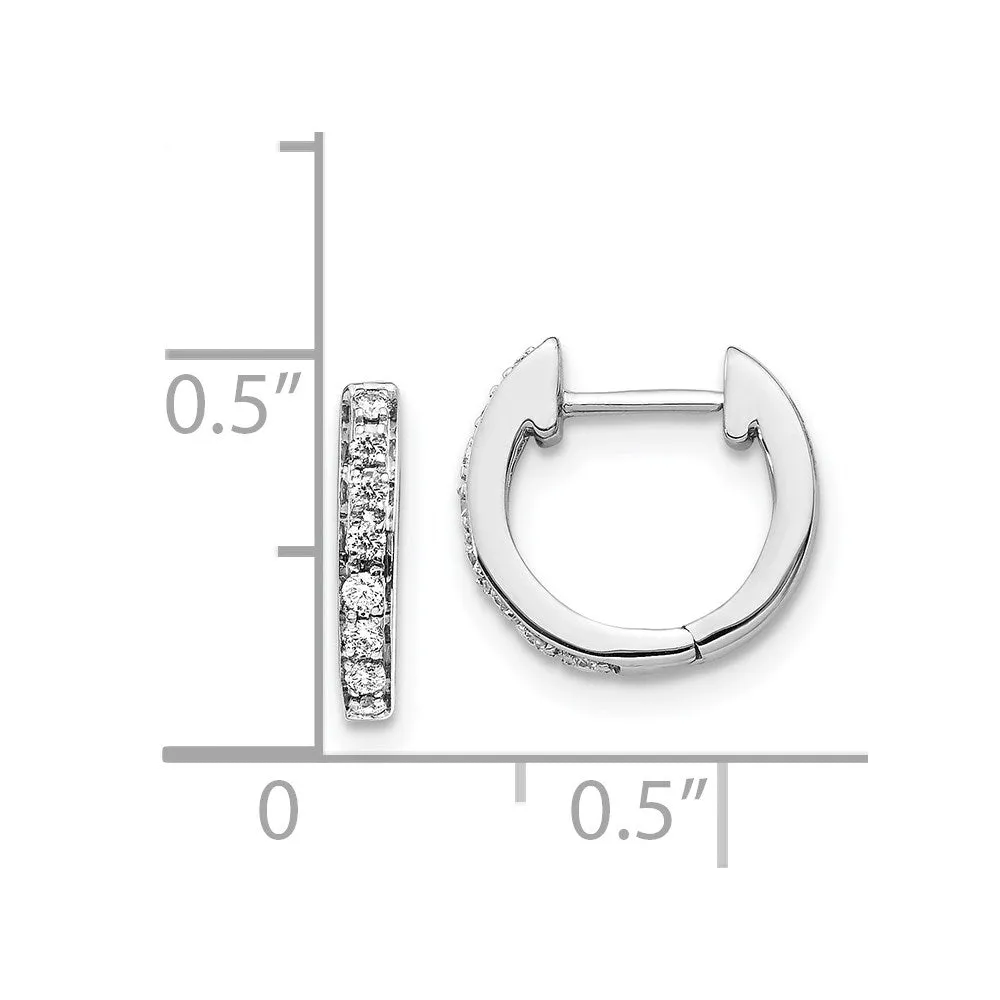White Gold Diamond Hinged Hoop Earrings - Model EM5348-016-WA