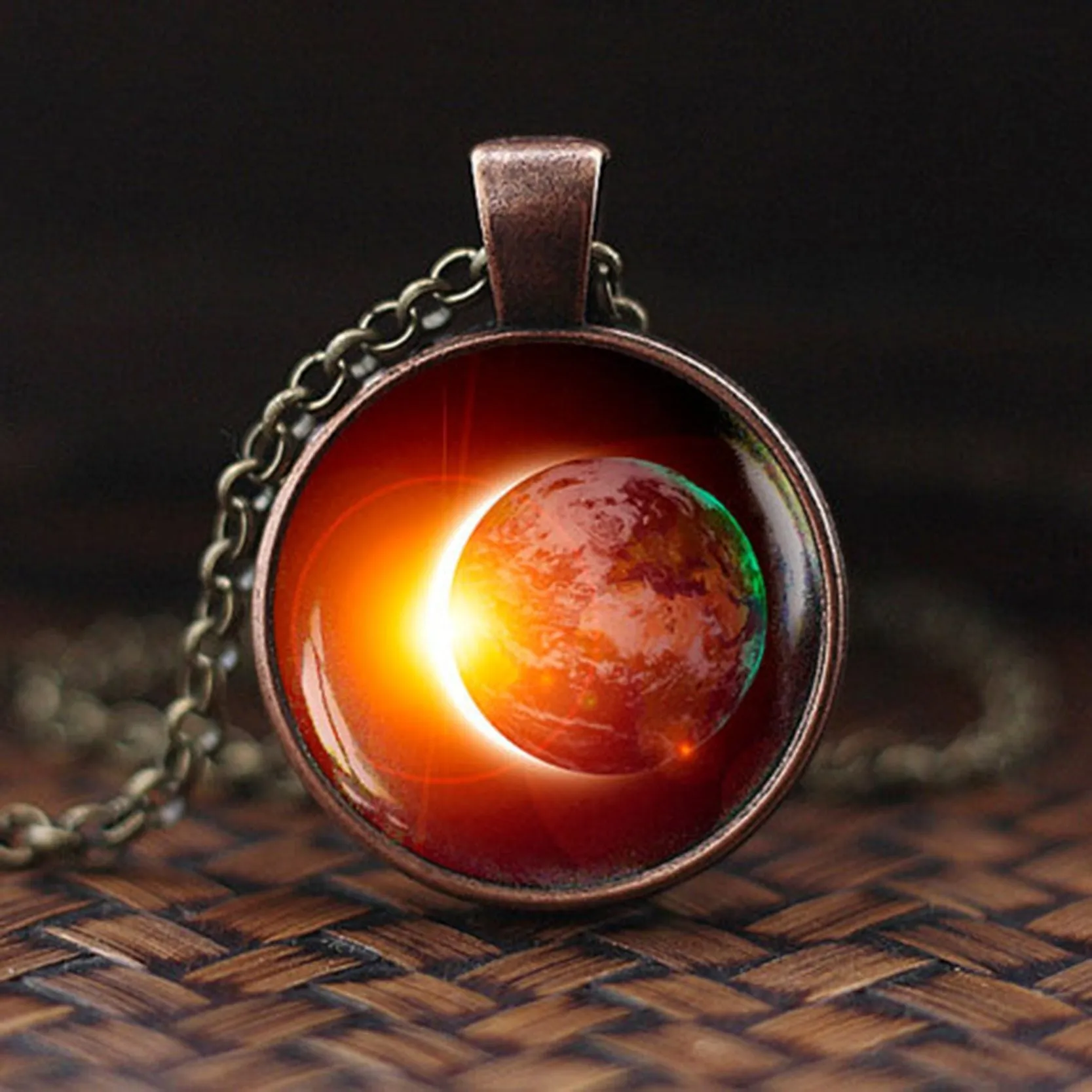 Women Charming Universe Glass Cabochon Galaxy Necklaces