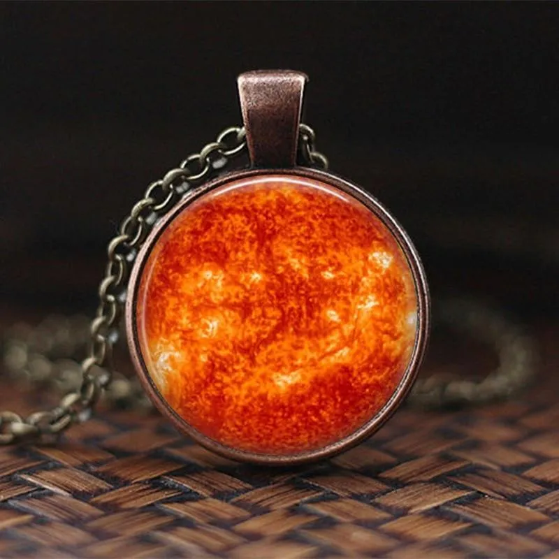 Women Charming Universe Glass Cabochon Galaxy Necklaces
