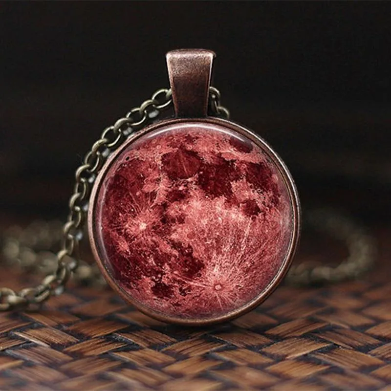 Women Charming Universe Glass Cabochon Galaxy Necklaces