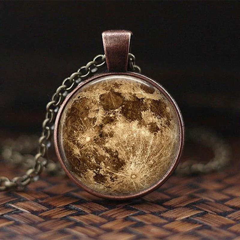 Women Charming Universe Glass Cabochon Galaxy Necklaces
