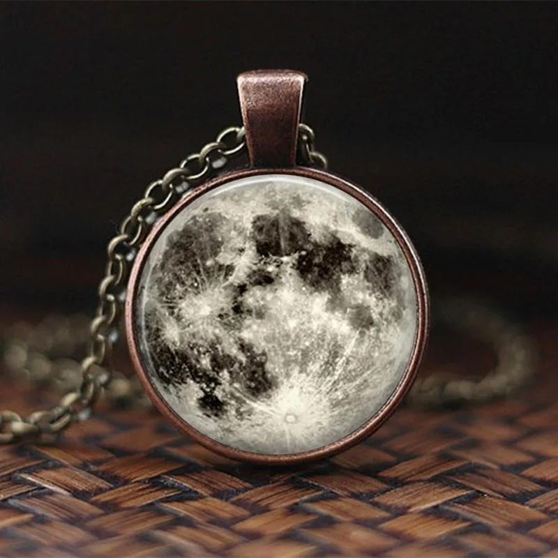 Women Charming Universe Glass Cabochon Galaxy Necklaces