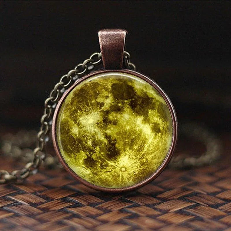 Women Charming Universe Glass Cabochon Galaxy Necklaces