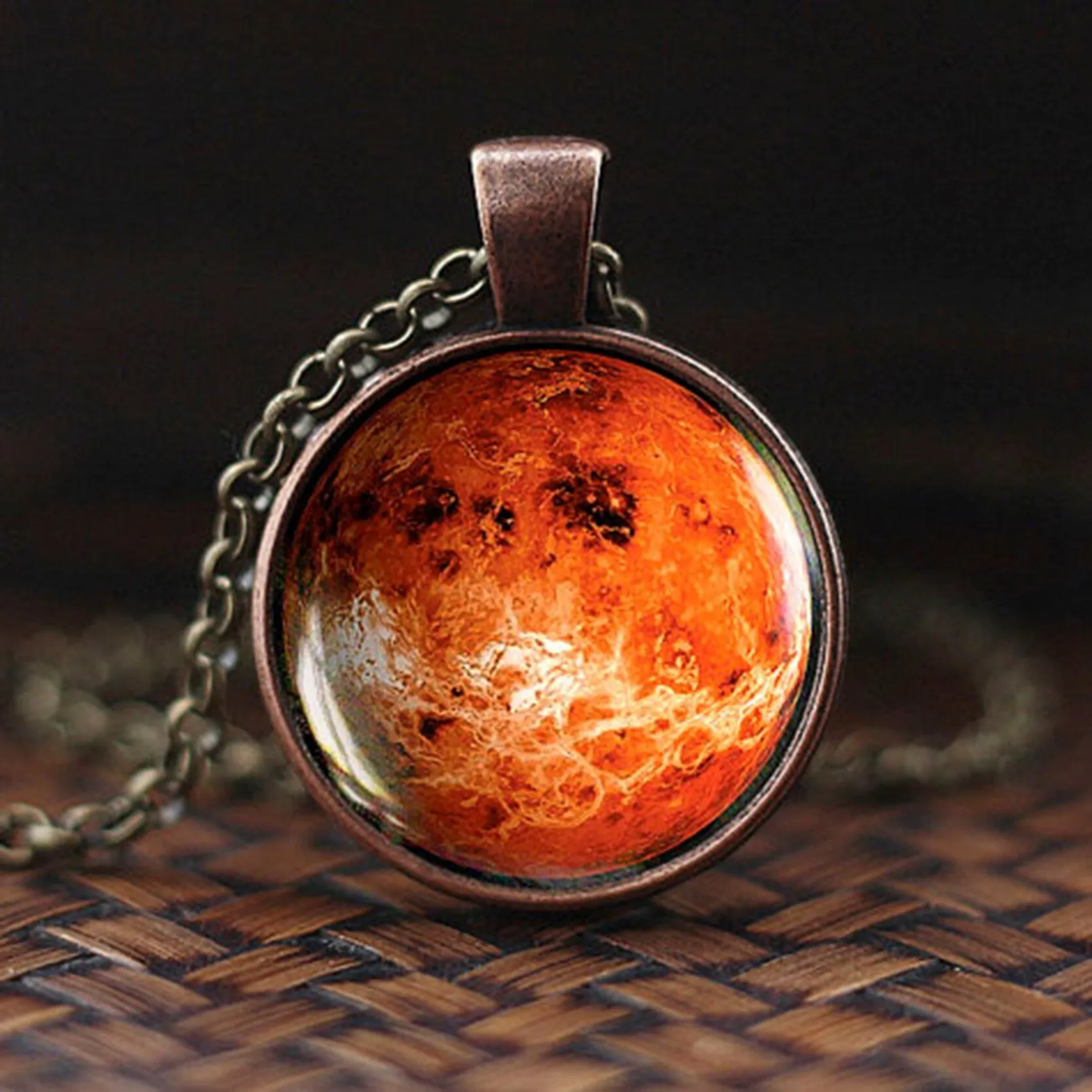 Women Charming Universe Glass Cabochon Galaxy Necklaces