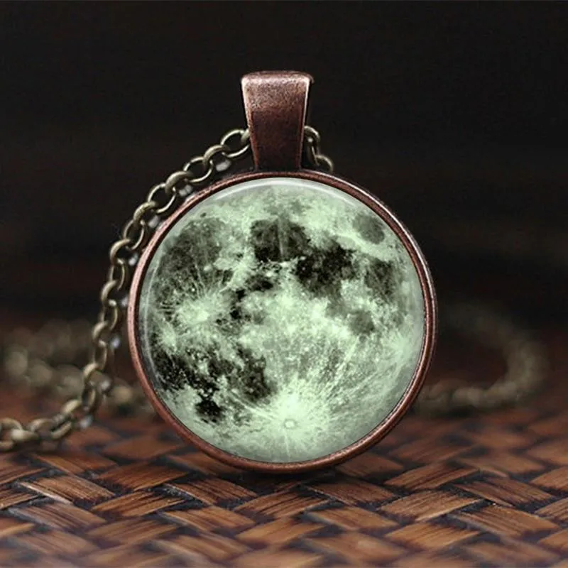 Women Charming Universe Glass Cabochon Galaxy Necklaces