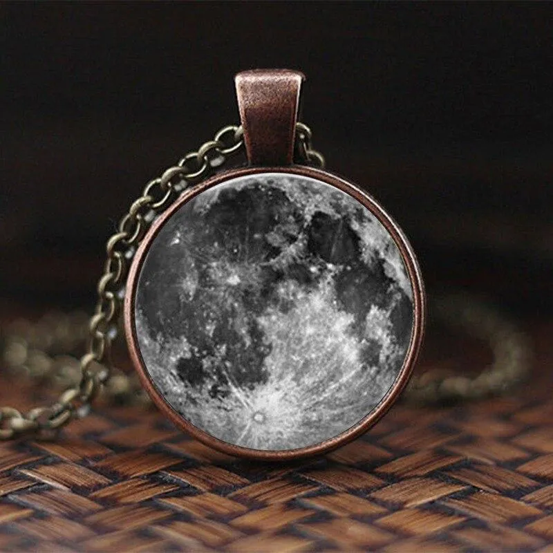 Women Charming Universe Glass Cabochon Galaxy Necklaces