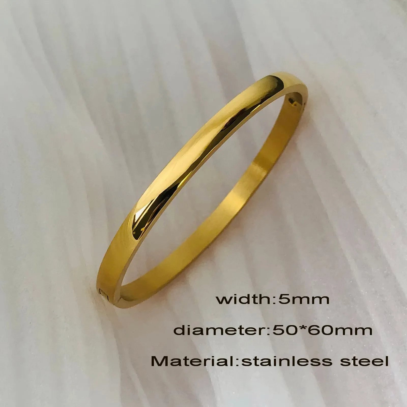 Zircon Mother of Pearl inlaid Bangle Bracelets Gold Silver Plated Stainless Steel Luxury Brand Jewelry
